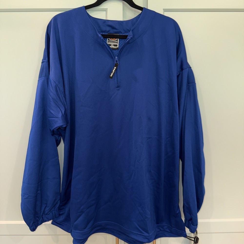 Easton Men's LS 1/4 Zip Pullover XL Royal Blue - Polyester Motion‎ NWT